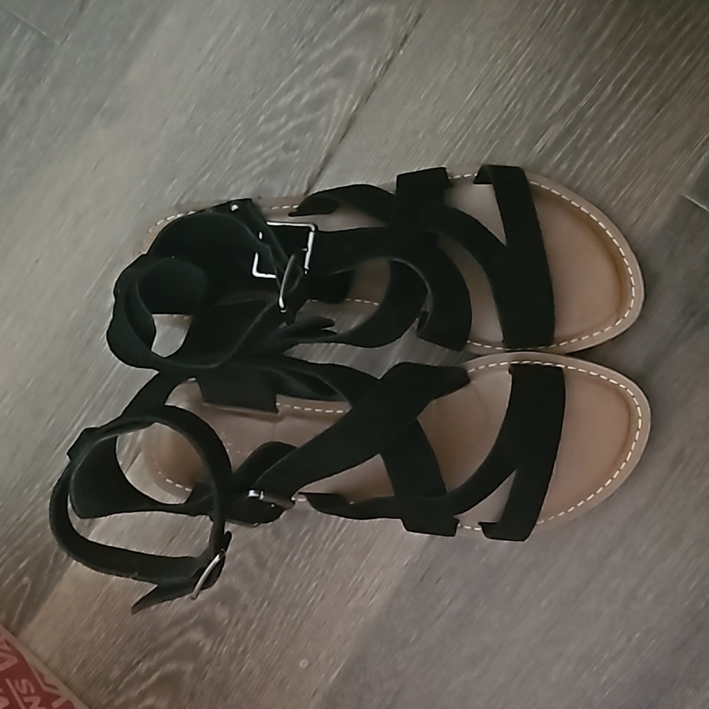 Black strapped sandals